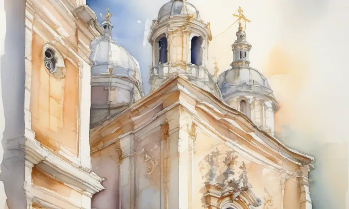 kaple svatého Kříže (Žďár nad Metují) – akvarel