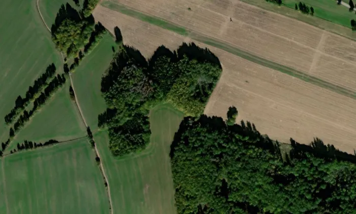 kaple svatého Karla Boromejského (Telč-Štěpnice) – letecký pohled