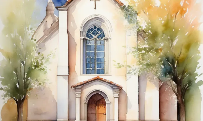 kaple svatého Karla Boromejského (Telč-Štěpnice) – akvarel