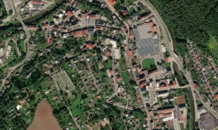Kaple svatého Michala (Úpice) – letecký pohled