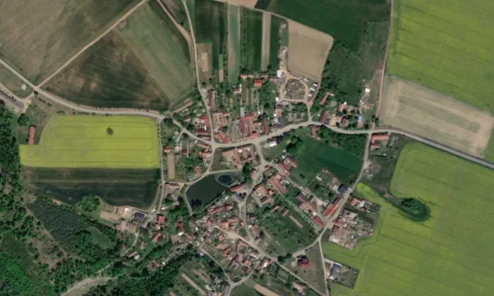 kaple svatého Otce Pia X. – letecký pohled