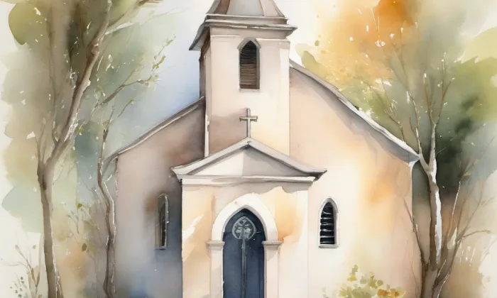 kaple svatého Petra a Pavla (Bílý Kámen) – akvarel