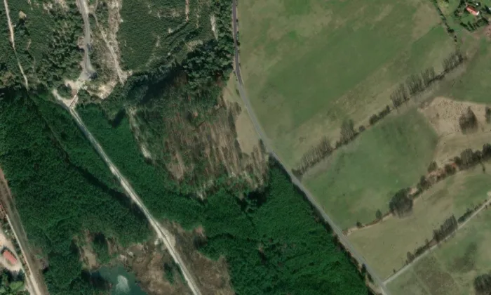 kaple svatého Prokopa (Provodín) – letecký pohled