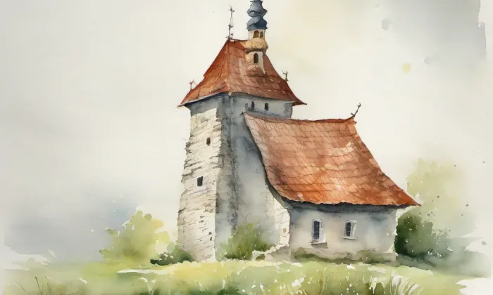 kaple svatého Rocha (Hustopeče) – akvarel