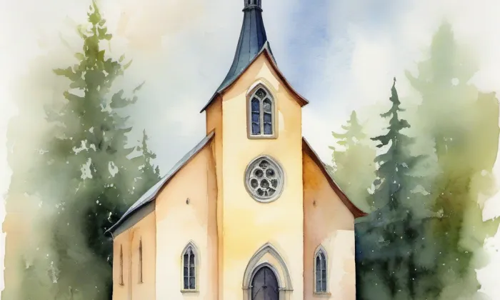 Kaple svatého Václava (Černíky) – akvarel