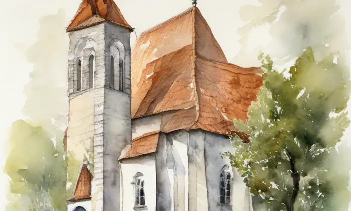 kaple svatého Václava (Holasice) – akvarel