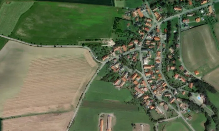 kaple svatého Václava (Hroška) – letecký pohled