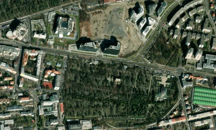 Kaple svatého Václava (Praha 10) – letecký pohled