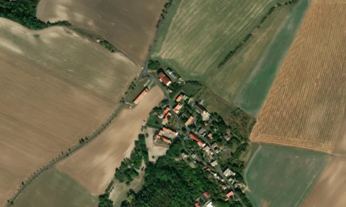 kaple svatého Václava (Sedlec) – letecký pohled