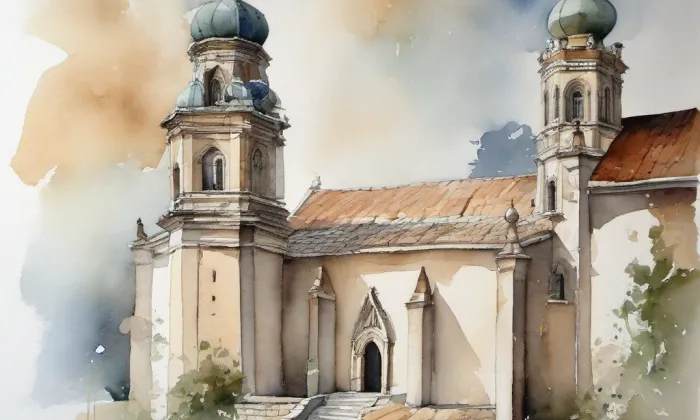 kaple svatého Václava (Sedlec) – akvarel