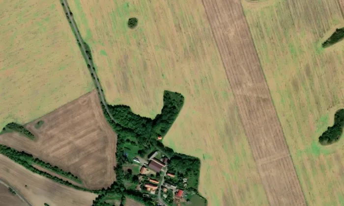 Kaple svatého Víta – letecký pohled