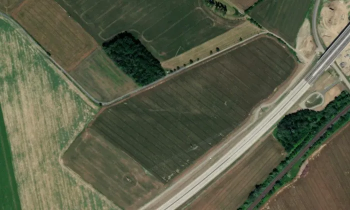 kaple svatého Vendelína (Osek nad Bečvou) – letecký pohled
