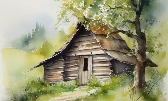 kaple ve Volduchách – akvarel