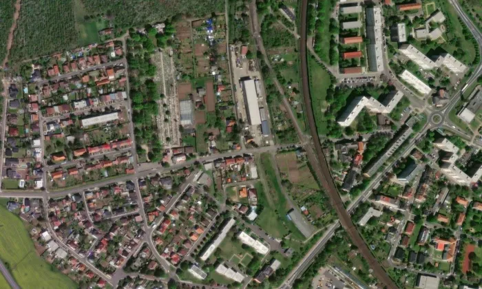 Kaplička Panny Marie Einsiedelnské – letecký pohled