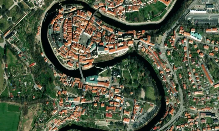 Klášter - prelatura – letecký pohled
