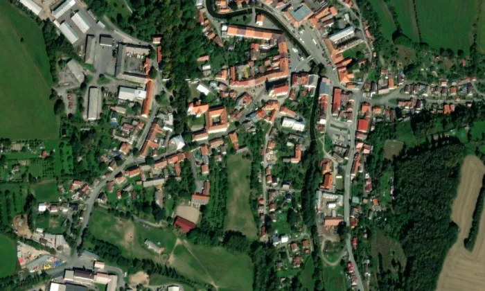 Klášter Brtnice – letecký pohled