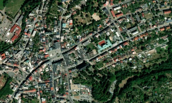 Klášter dominikánů (Turnov) – letecký pohled