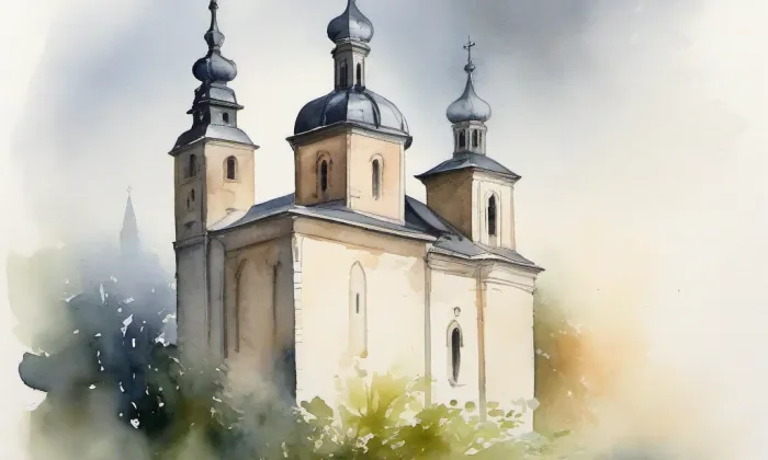 Klášter dominikánů (Turnov) – akvarel