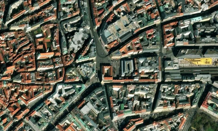 Klášter irských františkánů – letecký pohled