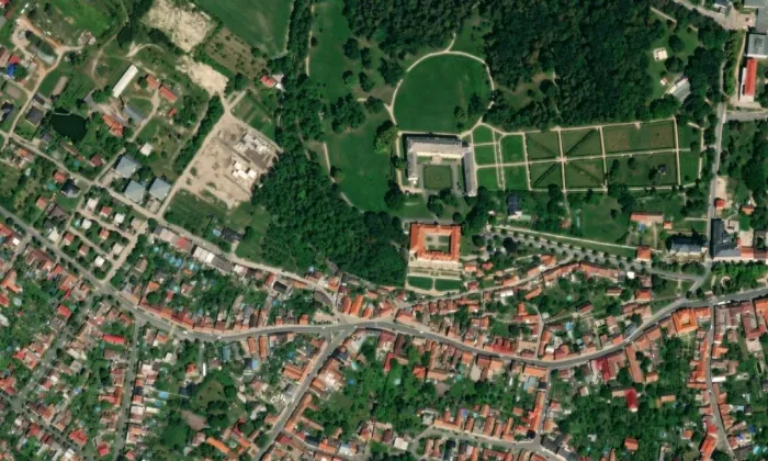 Klášter Lysá nad Labem – letecký pohled