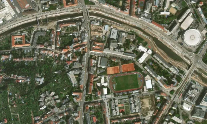 klášter milosrdných bratří (Štýřice) – letecký pohled