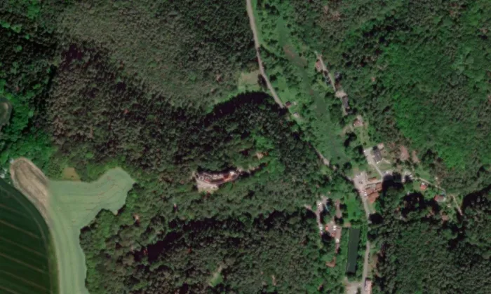 Kokořín (Kokořínský Důl) – letecký pohled