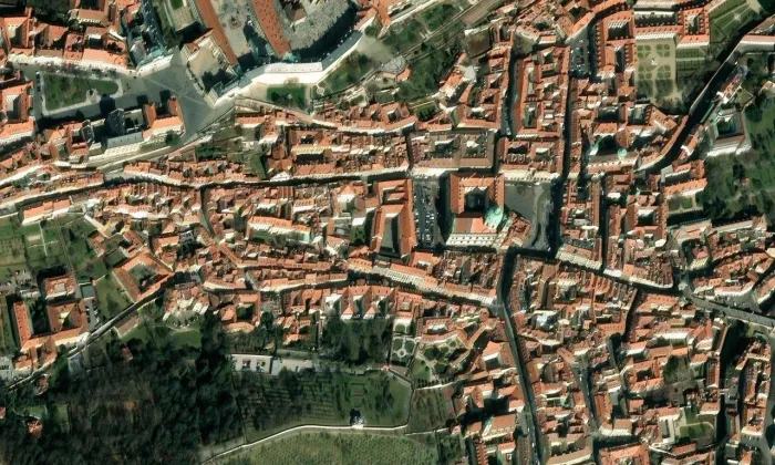 Kolovratský palác – letecký pohled
