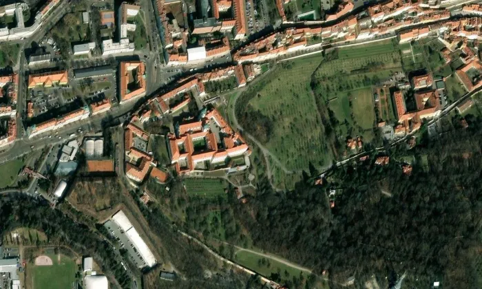 Konventní zahrada – letecký pohled