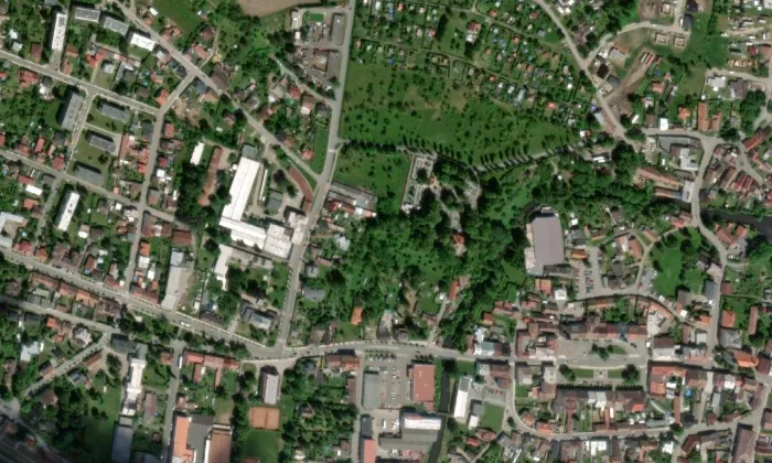 Kostel Božího Těla (Třebechovice pod Orebem) – letecký pohled