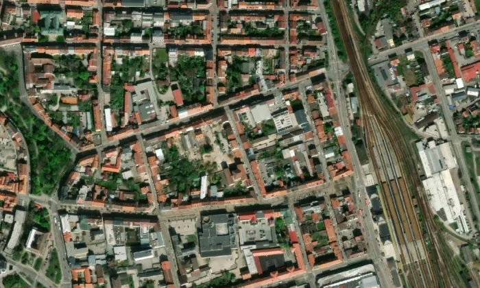 Kostel Božského srdce Páně (České Budějovice 3) – letecký pohled