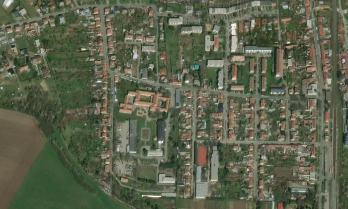 kostel Božského srdce Páně (Rajhrad) – letecký pohled