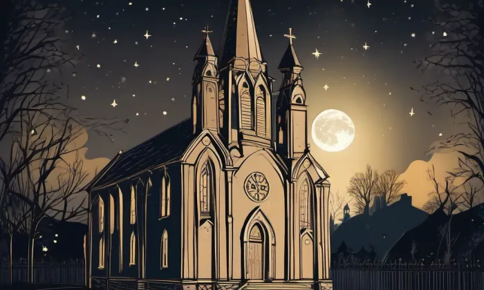 Kostel Dobrého pastýře – noc