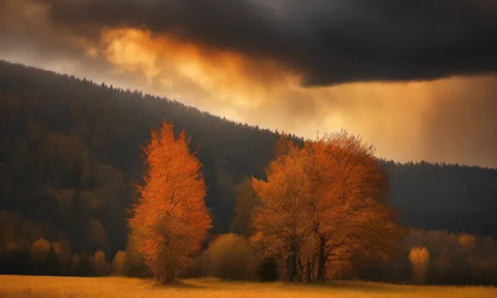 kostel Jména Panny Marie (Černá Voda) – autumn