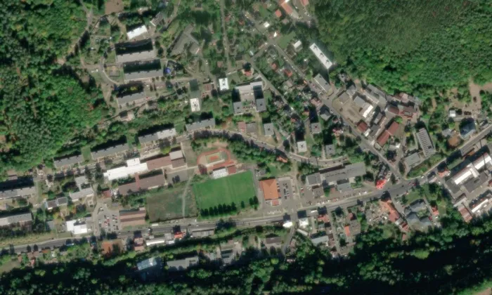 Kostel Jména Panny Marie (Děčín) – letecký pohled