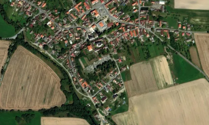 Kostel Jména Panny Marie (Sepekov) – letecký pohled