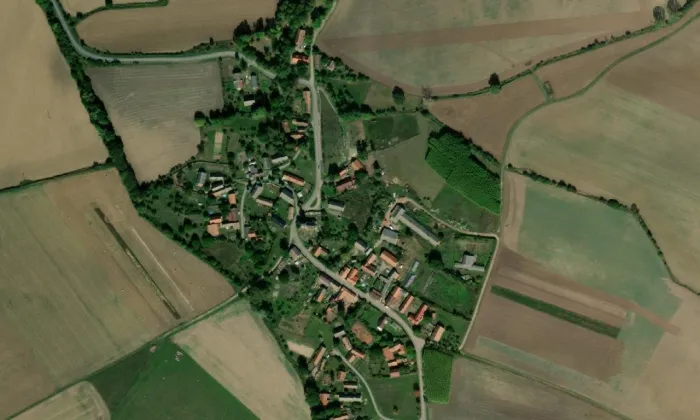 Kostel Nalezení svatého Kříže (Zliv) – letecký pohled