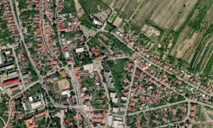 kostel Nanebevzetí Panny Marie (Ždánice) – letecký pohled