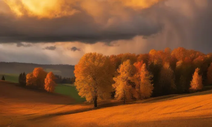 kostel Nanebevzetí Panny Marie (Černvír) – autumn