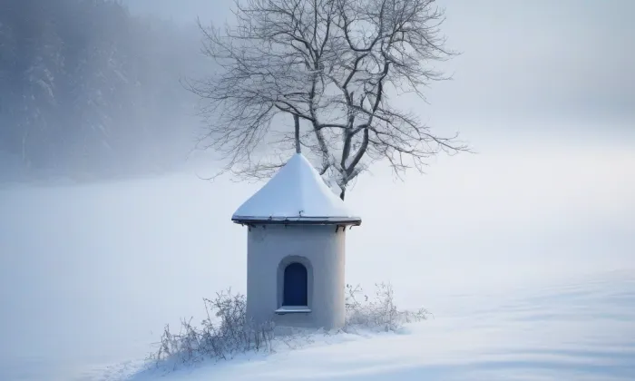 Kostel Nanebevzetí Panny Marie (Únětice) – winter