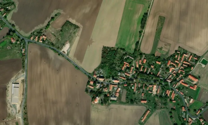Kostel Nanebevzetí Panny Marie (Bošín) – letecký pohled