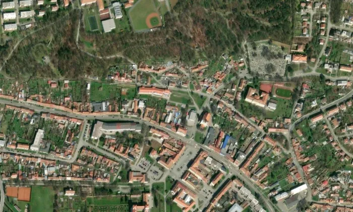 Kostel Nanebevzetí Panny Marie (Bučovice) – letecký pohled
