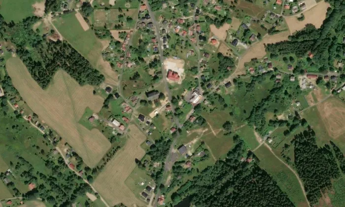 kostel Nanebevzetí Panny Marie (Bublava) – letecký pohled