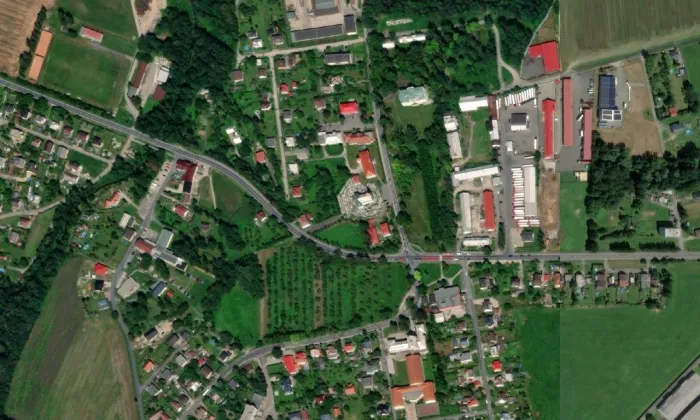Kostel Nanebevzetí Panny Marie (Hnojník) – letecký pohled