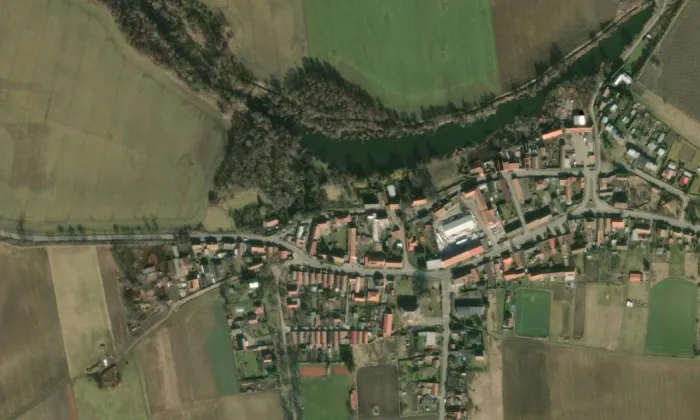 kostel Nanebevzetí Panny Marie (Hostín u Vojkovic) – letecký pohled