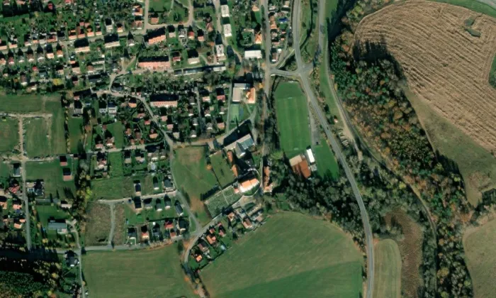 Kostel Nanebevzetí Panny Marie (Kájov) – letecký pohled