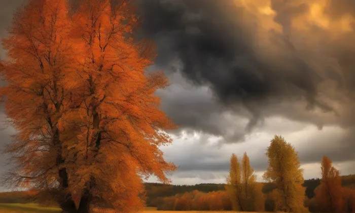 Kostel Nanebevzetí Panny Marie (Katusice) – autumn