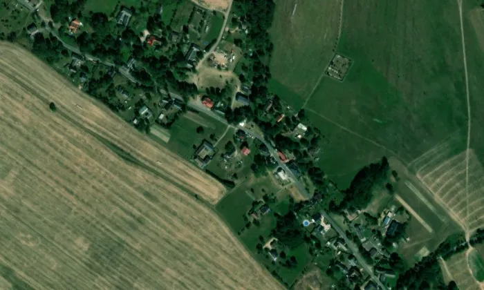 kostel Nanebevzetí Panny Marie (Kohoutov) – letecký pohled