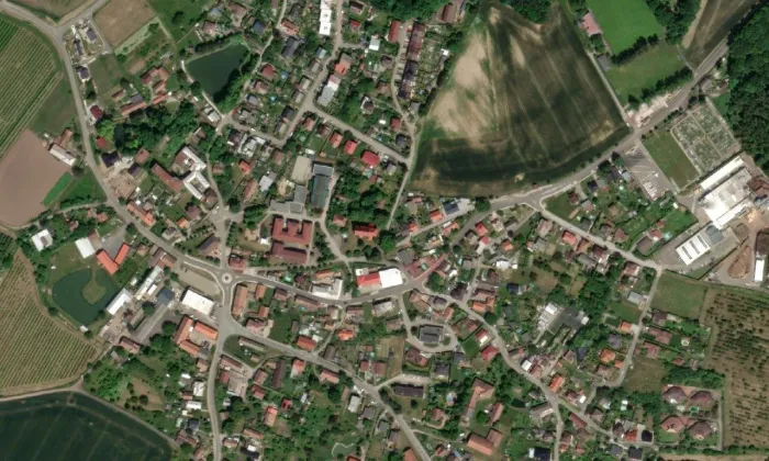 Kostel Nanebevzetí Panny Marie (Libčany) – letecký pohled