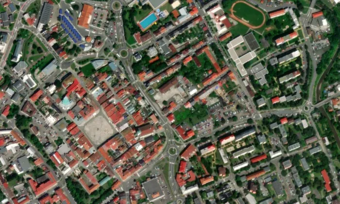 Kostel Nanebevzetí Panny Marie (Nový Jičín) – letecký pohled