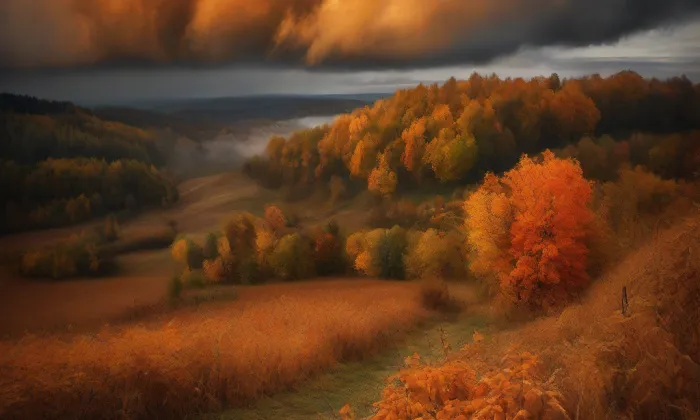 kostel Nanebevzetí Panny Marie (Nový Rychnov) – autumn